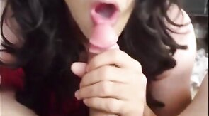 Pretty sissy sucks and swallows