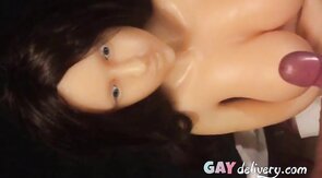 Doll facial with lots of cum