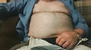 Hairy Grandpa Bear Fondling His Cock