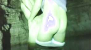 Twinks fuck bareback in a cave