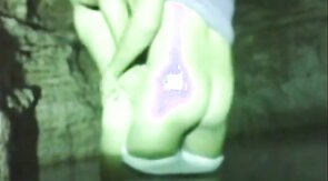 Twinks fuck bareback in a cave