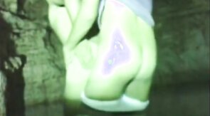 Twinks fuck bareback in a cave