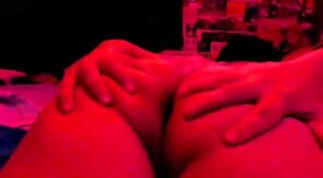 Booty Show Under Red Neon Lights