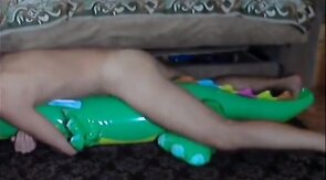 Big inflatable alligator humping cum