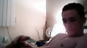 Horny Yorkshire lad cums for girl
