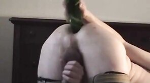 Me fucking a bottle and cumming