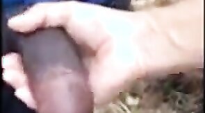 Playing with big black cock