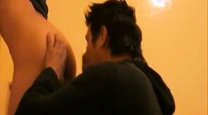 Hot ass play and riming against the wall