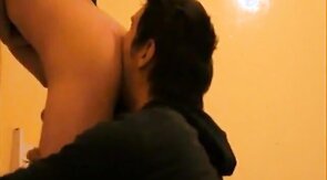 Hot ass play and riming against the wall