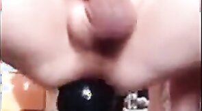 Twink double bang ass streching
