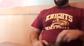 Bearded Bro Public Jerk Off in A Coffee Shop