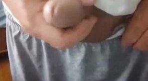 old man jerking his big dick