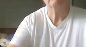 old man jerking his big dick