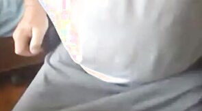 old man jerking his big dick