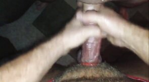 Cum covered cock gets cleaned up - Fucking hot!!