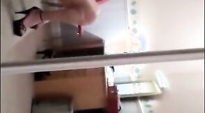 Playing in my new PVC dress