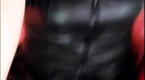 Playing in my new PVC dress