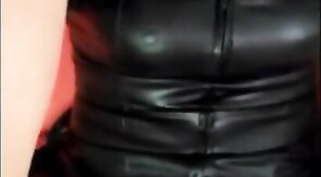 Playing in my new PVC dress