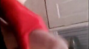 Playing in my new PVC dress