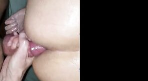 Sexy friend creampies my ass