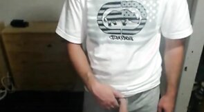 Cute nerdy boy cum to face on webcam