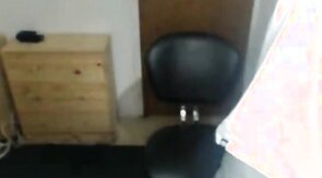 Cute nerdy boy cum to face on webcam