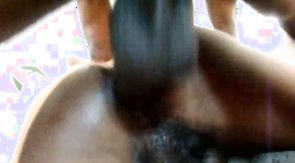 Two black boyfriends are enjoying intensive bareback sex