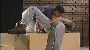 Two tanned coworkers are having a spicy oral date!