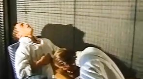 Two office workers are having an awesome oral sex