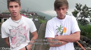 Sweet lads are hanging out and posing topless!