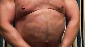 Sexy Daddy Bear Jerking Off In the Bathroom