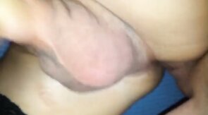 crossdresser anal fucked, while jerking his cock