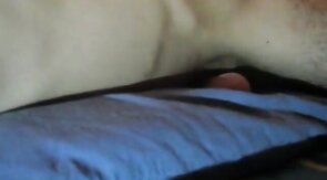 Blue pillow humping cum