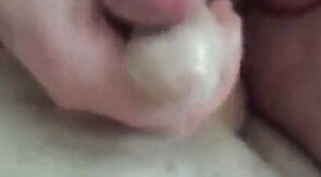 My buddy covers my cock with his cum !
