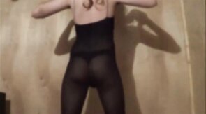 Sexy Crossdresser in Black Bodystocking