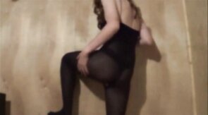 Sexy Crossdresser in Black Bodystocking