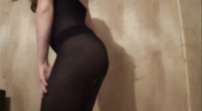 Sexy Crossdresser in Black Bodystocking