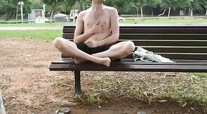 Public wank fun