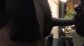 Tall Black Bitch Swallows White Tops Cum