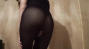 Sexy Crossdresser in Black Bodystocking