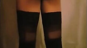 Slutty Sissy Tease & Spank in Stockings