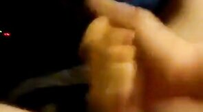 Chubby uncut guy jerking off