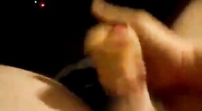 Chubby uncut guy jerking off