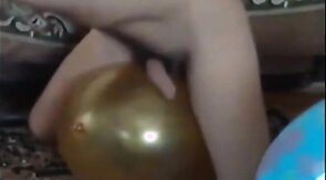 Balloon play popping humping cum