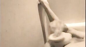 Big dildo balls deep in twink