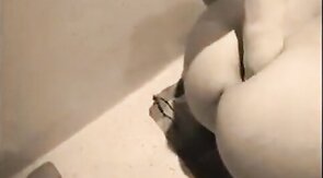 Big dildo balls deep in twink