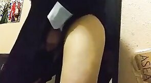 Trans moaning as she rides her toy