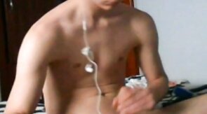 Boy Swallows His Own Cum