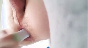 Fuccboi1999 - virgin riding bottle and massive dildo