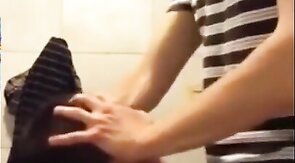 University Bathroom Face Fucking and Cum Swallowing